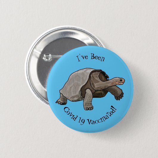 Galapagos-Tortoise-Cartoon Button (Vorne & Hinten)