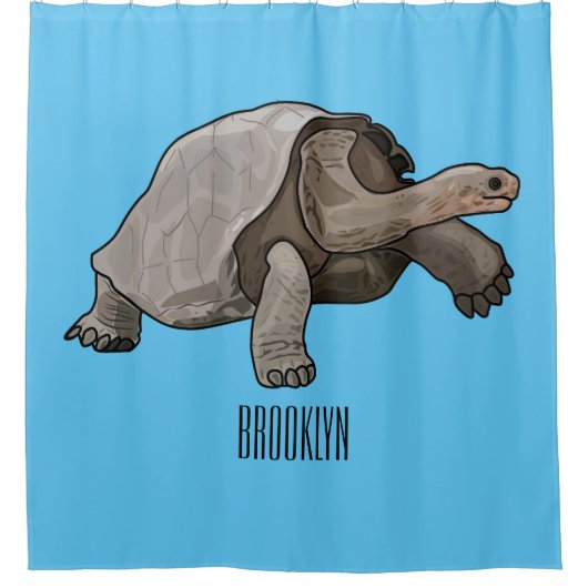 Galapagos-Tortoise-Cartoon Duschvorhang (Vorderseite)