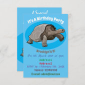 Galapagos-Tortoise-Cartoon Einladung (Vorne/Hinten)