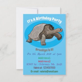 Galapagos-Tortoise-Cartoon Einladung