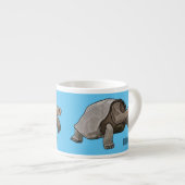 Galapagos-Tortoise-Cartoon Espressotasse (Vorderseite Rechts)