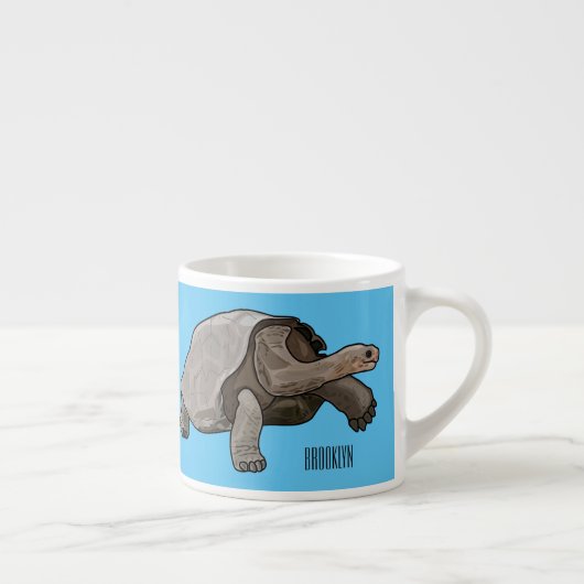 Galapagos-Tortoise-Cartoon Espressotasse (Rechts)