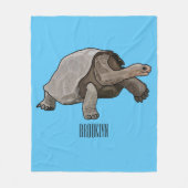 Galapagos-Tortoise-Cartoon Fleecedecke (Vorderseite)