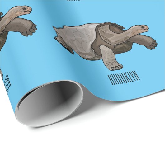 Galapagos-Tortoise-Cartoon Geschenkpapier (Rolleneckpunkt)