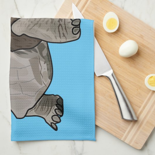 Galapagos-Tortoise-Cartoon Geschirrtuch (Viertel Falte)