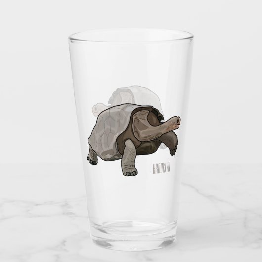 Galapagos-Tortoise-Cartoon Glas (Vorderseite)
