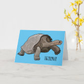 Galapagos-Tortoise-Cartoon Karte (Gelbe Blume)