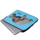 Galapagos-Tortoise-Cartoon Laptopschutzhülle (Vorne Knopf)