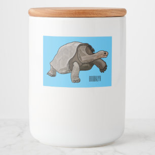 Galapagos-Tortoise-Cartoon Lebensmitteletikett