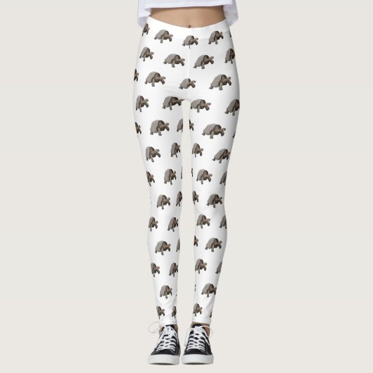 Galapagos-Tortoise-Cartoon Leggings (Vorderseite)