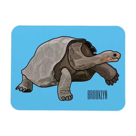 Galapagos-Tortoise-Cartoon Magnet (Horizontal)