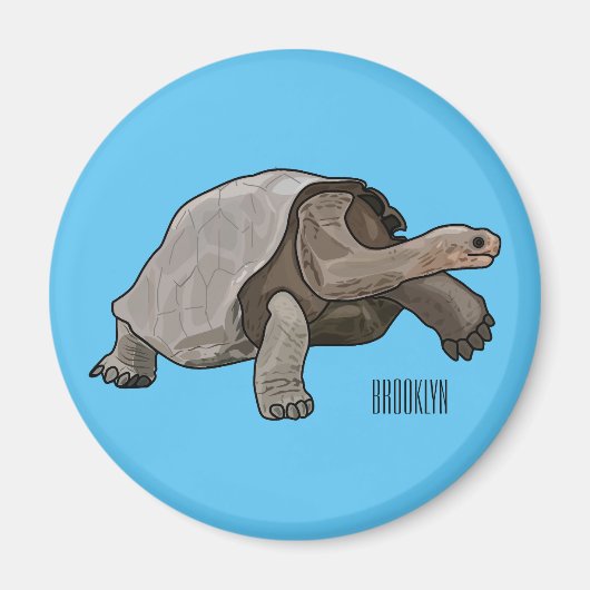 Galapagos-Tortoise-Cartoon Magnet (Vorne)