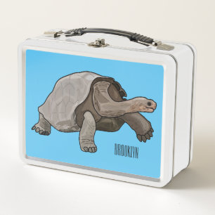 Galapagos-Tortoise-Cartoon Metall Brotdose