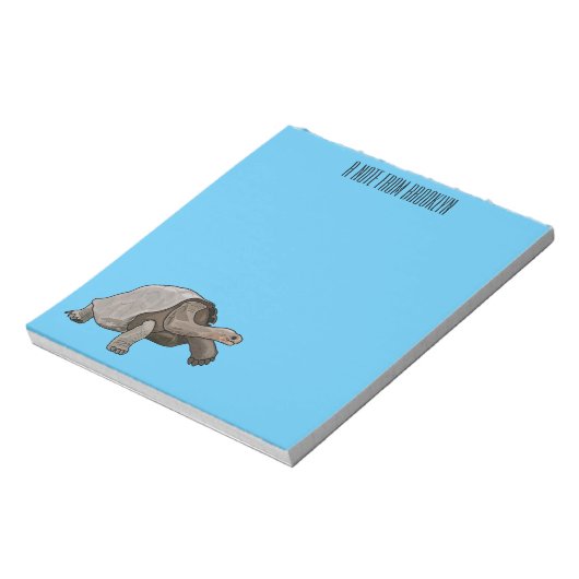 Galapagos-Tortoise-Cartoon Notizblock (Rotiert)