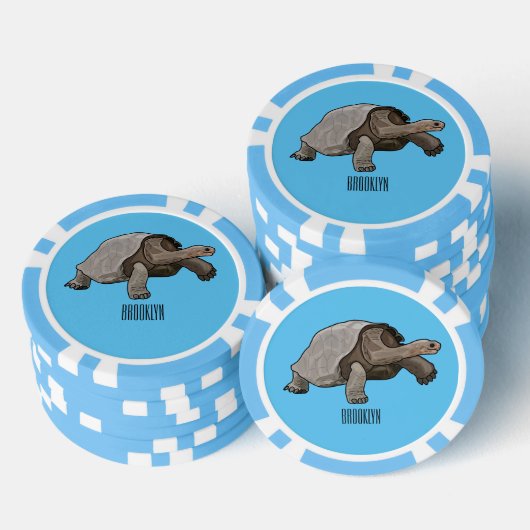 Galapagos-Tortoise-Cartoon Pokerchips (Stapel)