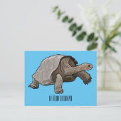 Galapagos-Tortoise-Cartoon Postkarte (Stehend Vorderseite)