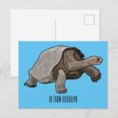 Galapagos-Tortoise-Cartoon Postkarte (Vorne/Hinten)