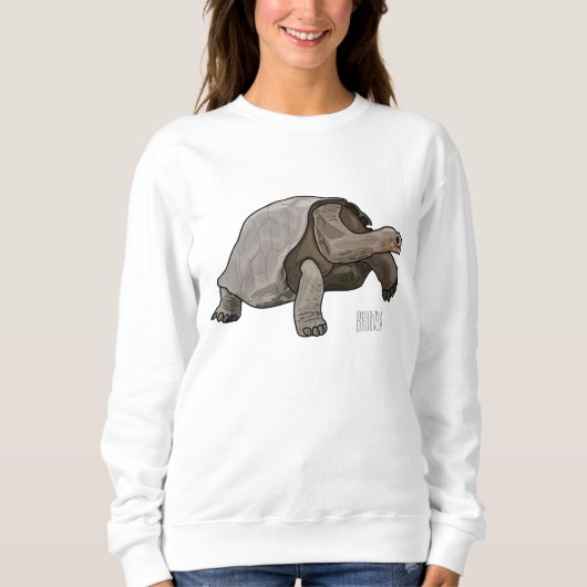 Galapagos-Tortoise-Cartoon Sweatshirt (Vorderseite)