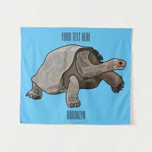 Galapagos-Tortoise-Cartoon Wandteppich (Vorderseite (Horizontal))
