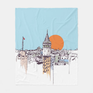 Galata Tower und Galata Bezirk Beyoglu Istanb Fleecedecke