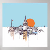 Galata Tower und Galata Bezirk Beyoglu Istanb Poster (Vorne)