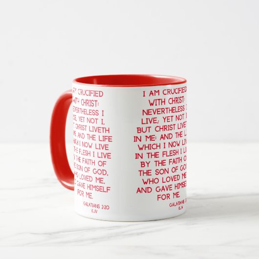 Galaten 2:20 KJV Bibelschrift Zweittone Tasse (Vorderseite Links)