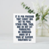 Galaten 5:1 postkarte (Stehend Vorderseite)