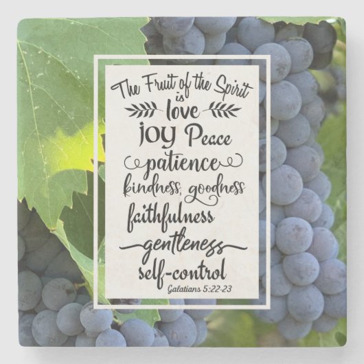 Galaten 5:22-23 Die Frucht des Geistes Steinuntersetzer (Vorderseite)