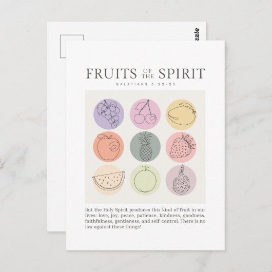 Galaten 5:22-23 Frucht des Geistes Postkarte (Vorne/Hinten)