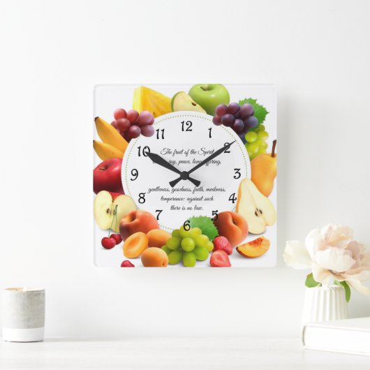 Galaten 5:22-23 quadratische wanduhr (Zuhause)