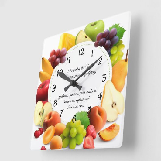 Galaten 5:22-23 quadratische wanduhr (Winkel)