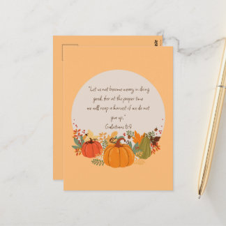 Galaten 6:9 Ernte Herbst Dankbarer Pumpkin Postkarte