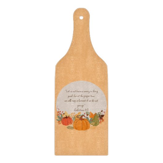 Galaten 6:9 Ernte Herbst Dankbarer Pumpkin Schneidebrett (Vorderseite)