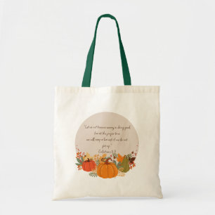 Galaten 6:9 Ernte Herbst Dankbarer Pumpkin Tragetasche