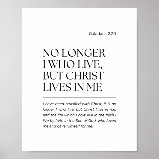 Galater 2:20 Christus lebt in mir Poster (Vorne)