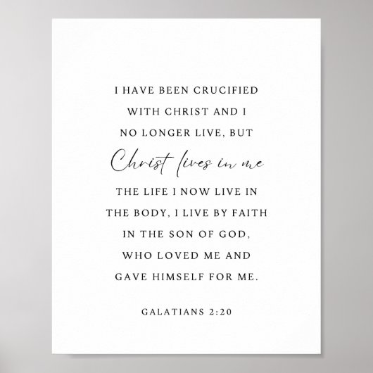 Galater 2:20 Christus lebt in mir Poster (Vorne)