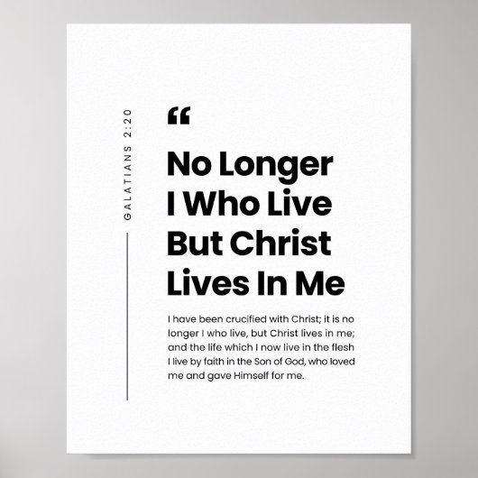 Galater 2:20 Christus lebt in mir Poster (Vorne)