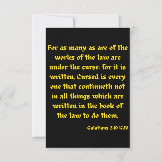 Galatians 3:10 KJV Bible Verse Flachgrüße Karte (Vorderseite)