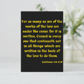 Galatians 3:10 KJV Bible Verse Flachgrüße Karte (Stehend Vorderseite)