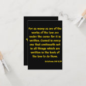 Galatians 3:10 KJV Bible Verse Flachgrüße Karte (Vorderseite/Rückseite Beispiel)
