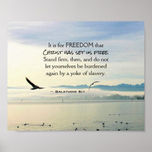 Galatians 5:1 Für FREEDOM Christ hat Set uns koste Poster