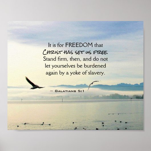 Galatians 5:1 Für FREEDOM Christ hat Set uns koste Poster (Vorne)