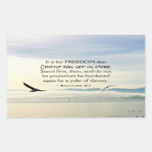 Galatians 5:1 Für FREEDOM Christ hat Set uns koste Rechteckiger Aufkleber
