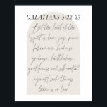 Galatians 5:22-23 Minimal Boho Beige Arch Script Poster<br><div class="desc">Aber die Frucht des Geistes ist Liebe,  Freude,  Frieden...  - Galatians 5:22-23 Minimal Boho Beige Arch Script</div>