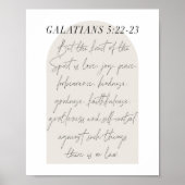 Galatians 5:22-23 Minimal Boho Beige Arch Script Poster (Vorne)