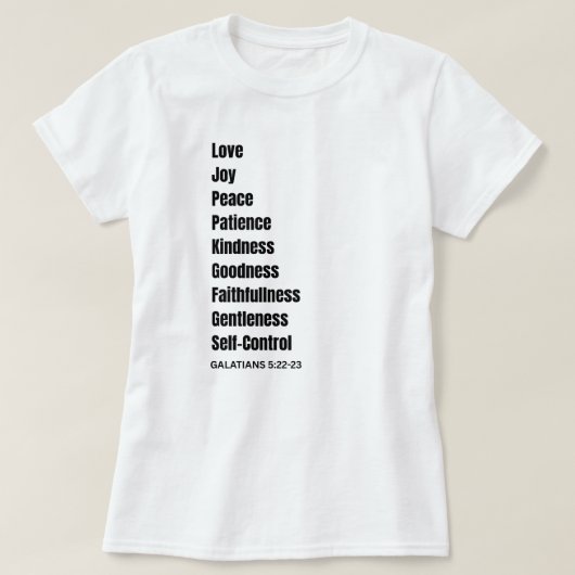 GALATIANS 5:22-23 Schwarzer T - Shirt (Design vorne)