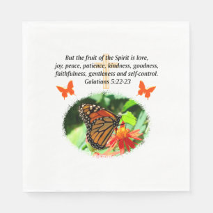 GALATIANS 5 BUTTERFLY FOTO DESIGN SERVIETTE