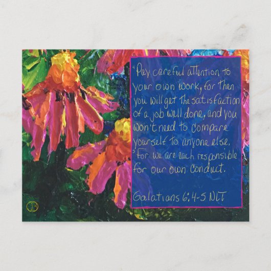 Galatians-Schrift 6:4-5 Postkarte (Vorderseite)