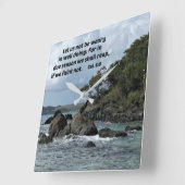 Galations 6:9 Let us not be weary in well doing Quadratische Wanduhr (Winkel)