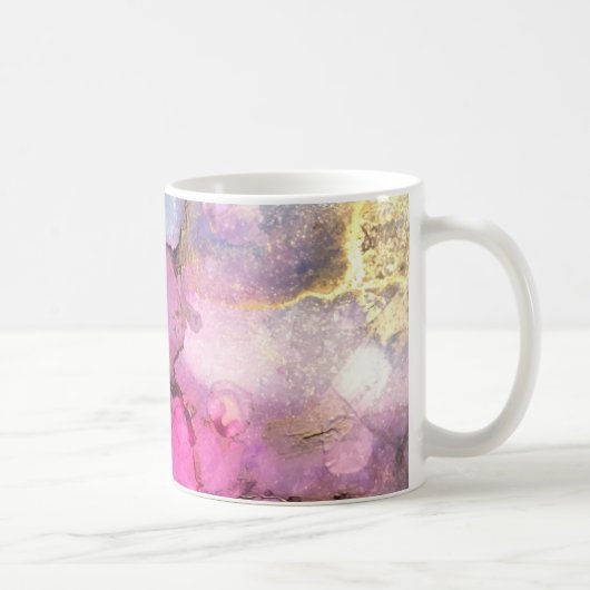 Galaxie - abstrakte Tinten-Kunst Kaffeetasse (Rechts)